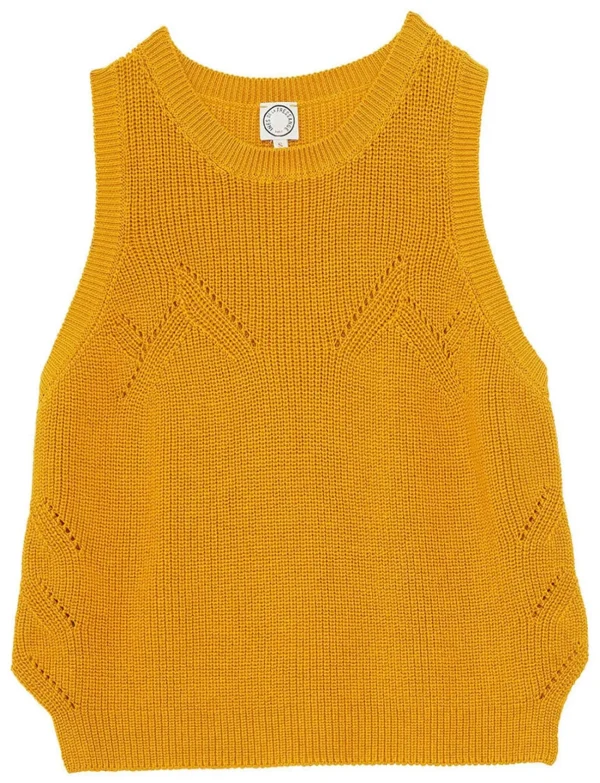 Store Ines de la Fressange Paris Agatha mustard sleeveless sweater