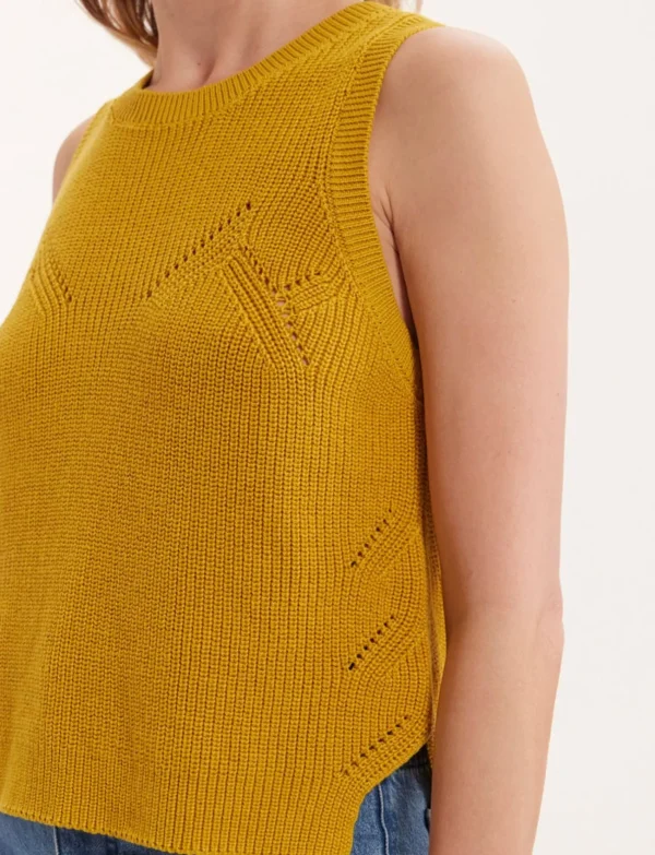 Store Ines de la Fressange Paris Agatha mustard sleeveless sweater