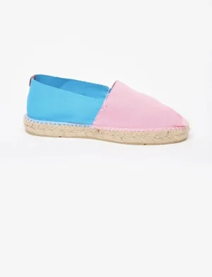 Shop Ines de la Fressange Paris Aglae pink-turquoise espadrilles