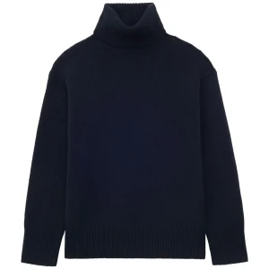 Clearance Ines de la Fressange Paris Aiden navy wool and cashmere turtleneck sweater