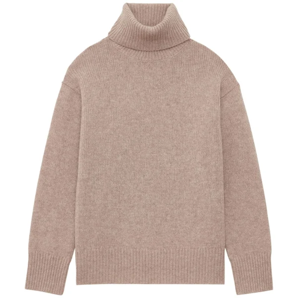 Online Ines de la Fressange Paris Aiden turtleneck sweater in beige wool and cashmere