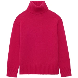 Best Ines de la Fressange Paris Aiden turtleneck sweater in fuchsia wool and cashmere