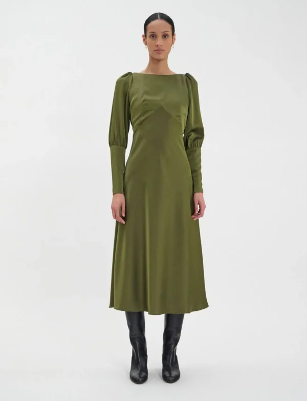 Discount Ines de la Fressange Paris Alberta khaki dress