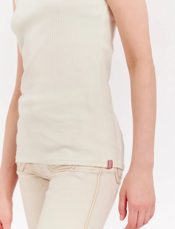 Clearance Ines de la Fressange Paris Amelie tank top in ivory jersey