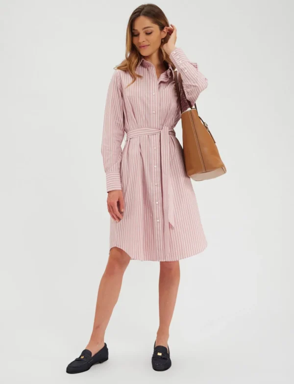 Clearance Ines de la Fressange Paris Amour white and pink shirt-dress