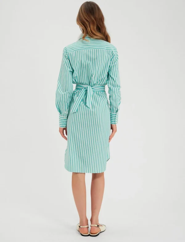 New Ines de la Fressange Paris Amour white and turquoise shirt-dress