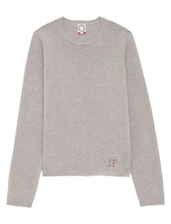 Clearance Ines de la Fressange Paris Angelina grey wool and cashmere sweater