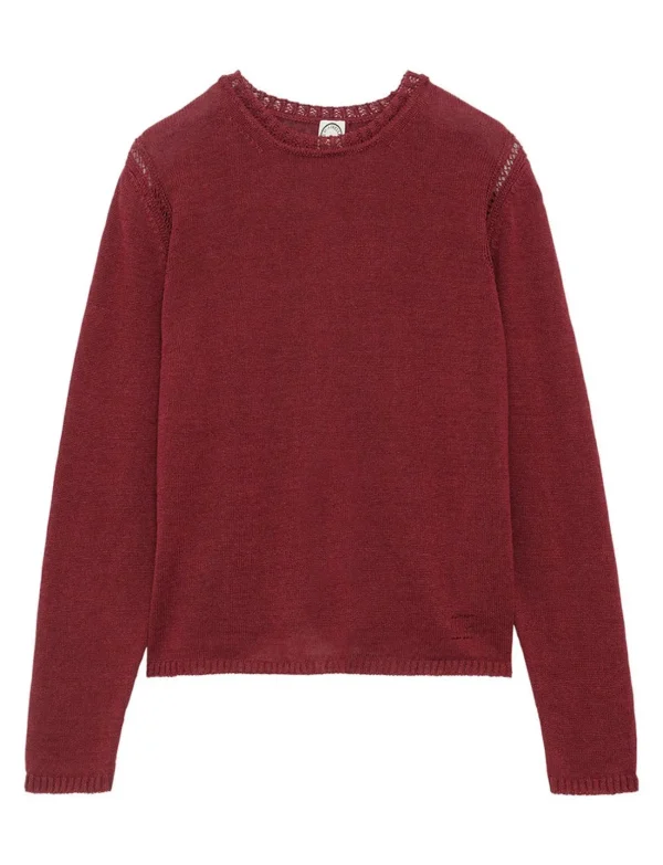 Best Ines de la Fressange Paris Angelina raspberry linen sweater