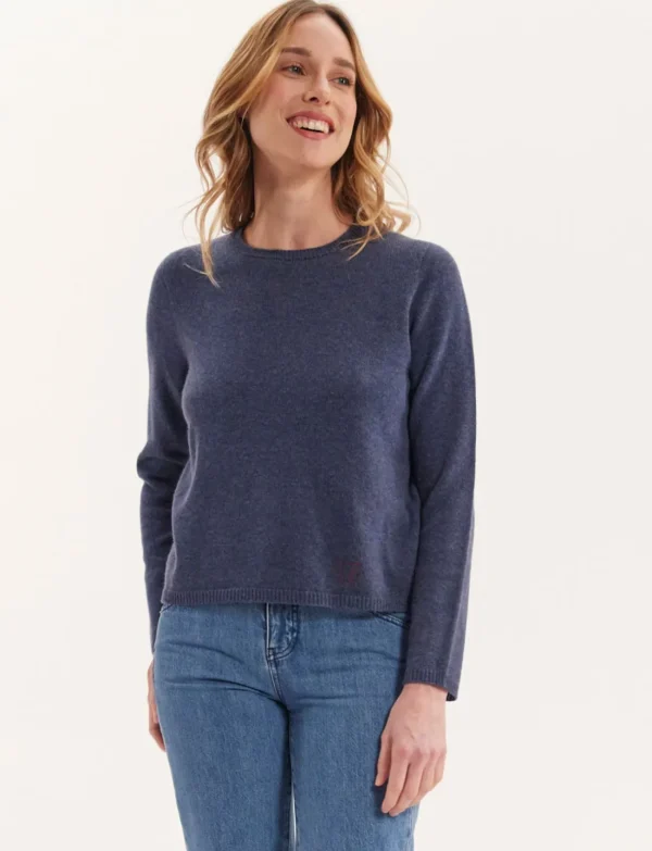 Cheap Ines de la Fressange Paris Angelina wool and cashmere sweater denim blue