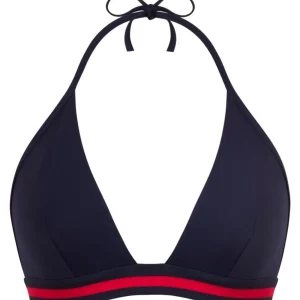 Store Ines de la Fressange Paris Arrow, plain blue women's swimsuit top, Ines x Vilebrequin