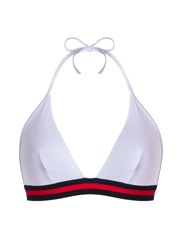 Best Ines de la Fressange Paris Arrow, plain white women's swimsuit top, Ines x Vilebrequin