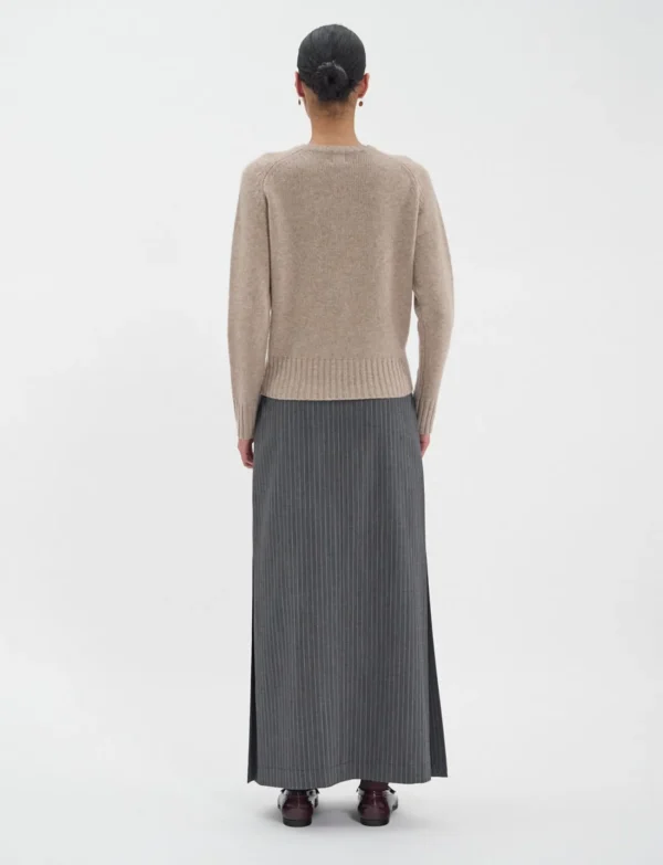 Outlet Ines de la Fressange Paris Arthur sweater in beige wool and cashmere