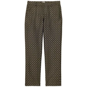 Clearance Ines de la Fressange Paris Audrey black and gold jacquard weave pants