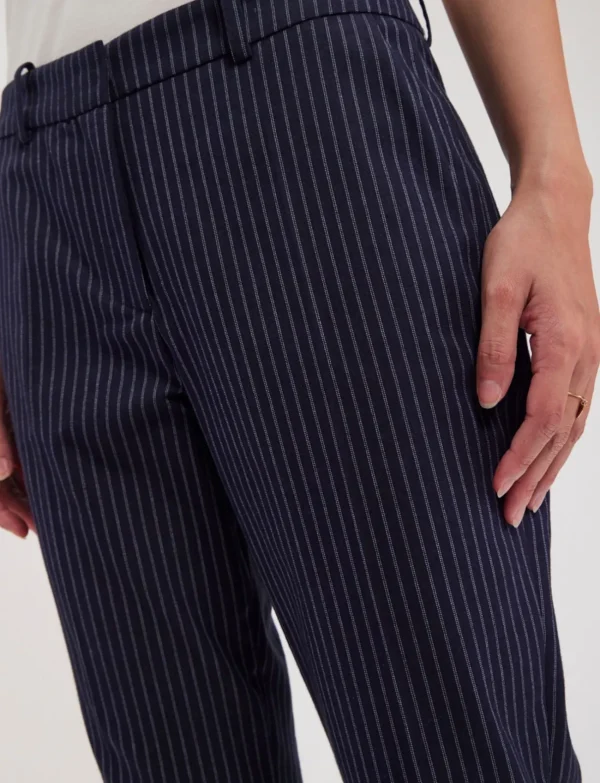 Best Sale Ines de la Fressange Paris Audrey Navy pants with fine stripes