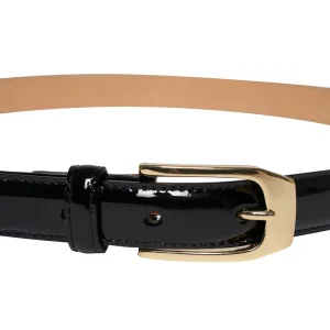 Discount Ines de la Fressange Paris Aurelia black patent leather belt