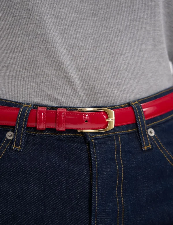 Sale Ines de la Fressange Paris Aurelia red patent leather belt