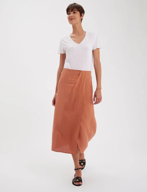 Cheap Ines de la Fressange Paris Aurélie linen skirt