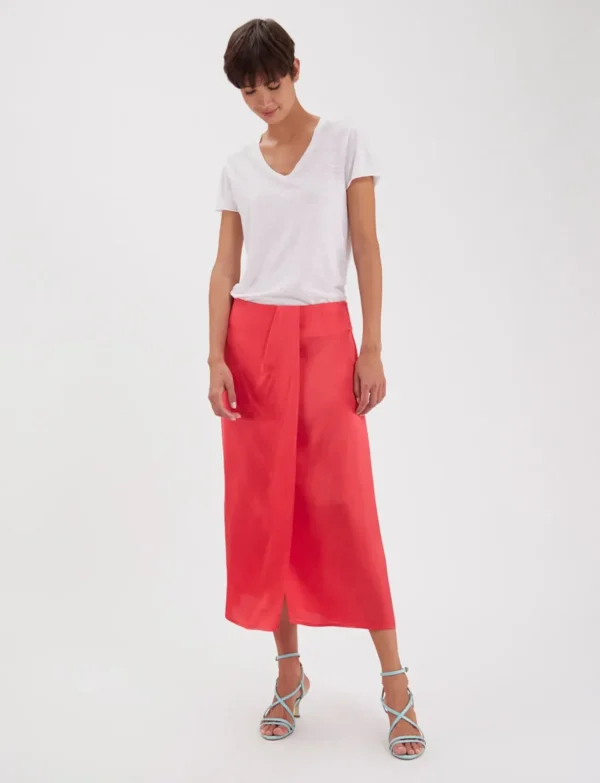 Shop Ines de la Fressange Paris Aurélie pink skirt