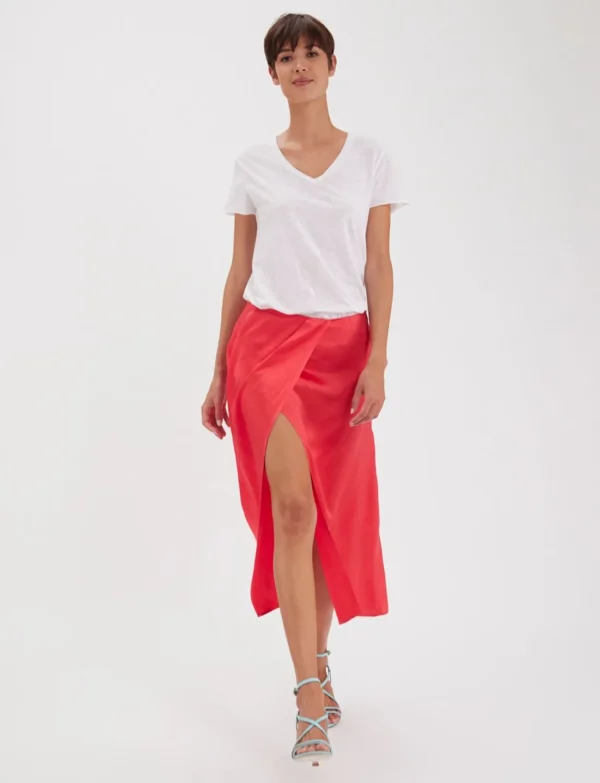 Shop Ines de la Fressange Paris Aurélie pink skirt