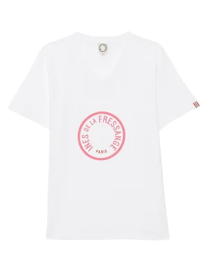 Online Ines de la Fressange Paris Aurora pink v-neck tee shirt