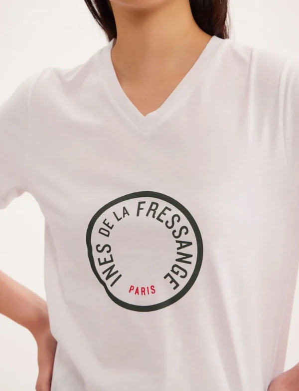 Best Sale Ines de la Fressange Paris Aurore V-neck T-shirt khaki