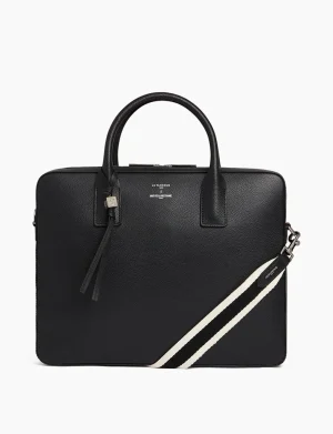 Clearance Ines de la Fressange Paris Black briefcase Ines x Le Tanneur