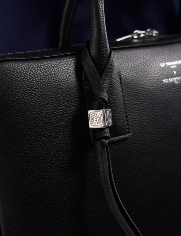 Clearance Ines de la Fressange Paris Black briefcase Ines x Le Tanneur