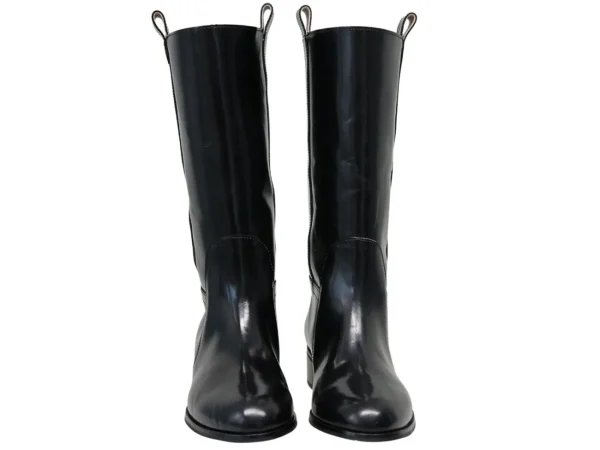 Best Ines de la Fressange Paris Black Lana boots in smooth leather