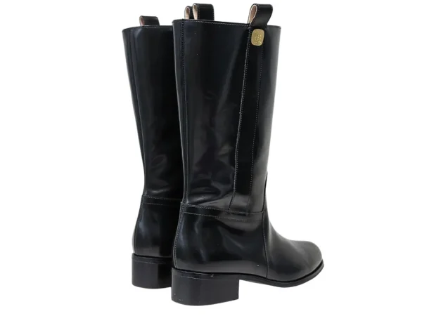 Best Ines de la Fressange Paris Black Lana boots in smooth leather