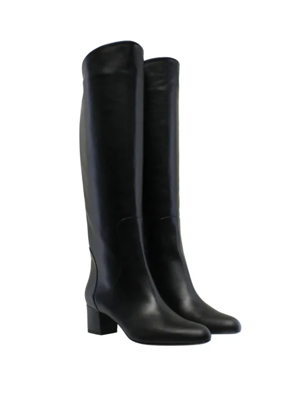 Best Ines de la Fressange Paris Black leather heeled boots