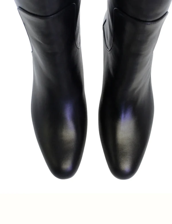 Best Ines de la Fressange Paris Black leather heeled boots