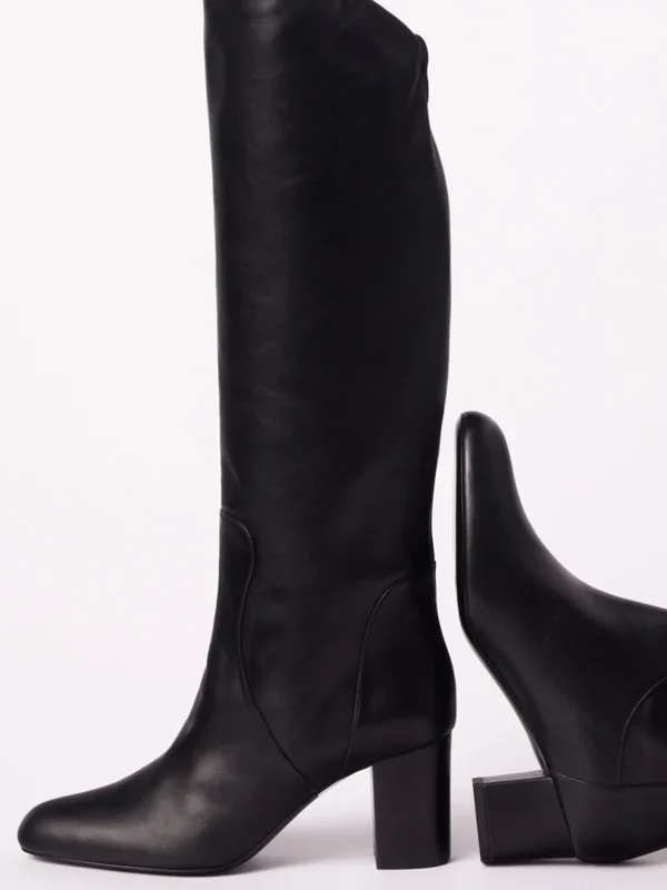 Best Ines de la Fressange Paris Black leather heeled boots