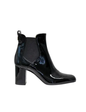 Sale Ines de la Fressange Paris Black patent leather heeled boots