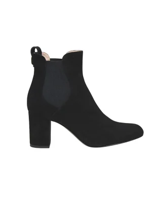 New Ines de la Fressange Paris Black suede heeled boots