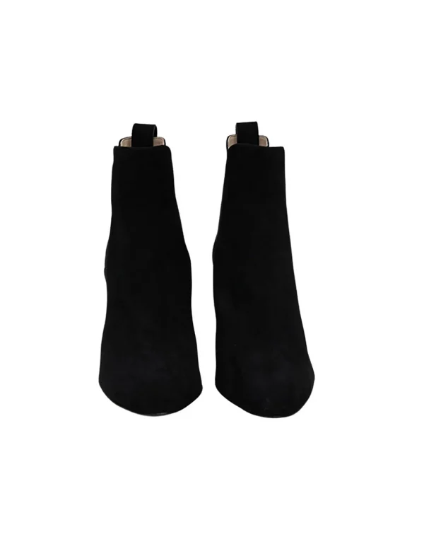 New Ines de la Fressange Paris Black suede heeled boots