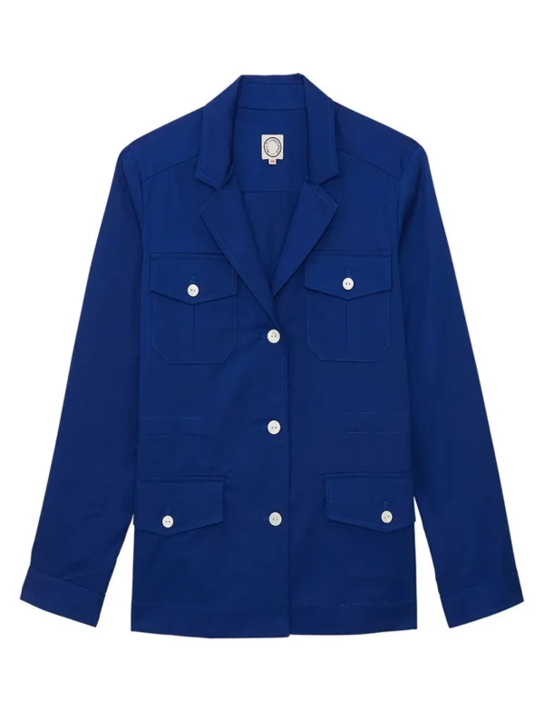 Best Ines de la Fressange Paris Blue Flipper Jacket