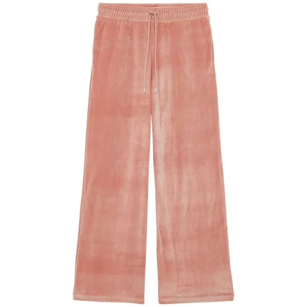 Clearance Ines de la Fressange Paris Britney jogging bottoms in powder pink smooth velvet