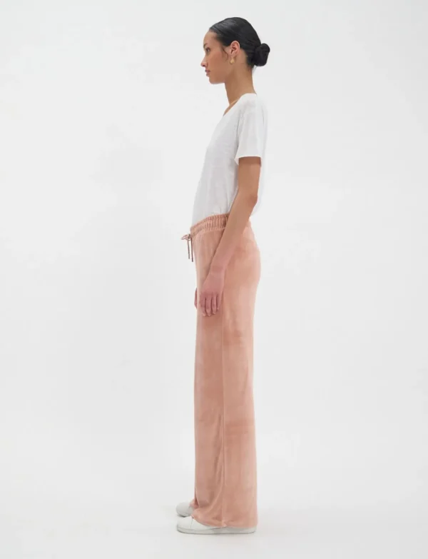 Clearance Ines de la Fressange Paris Britney jogging bottoms in powder pink smooth velvet