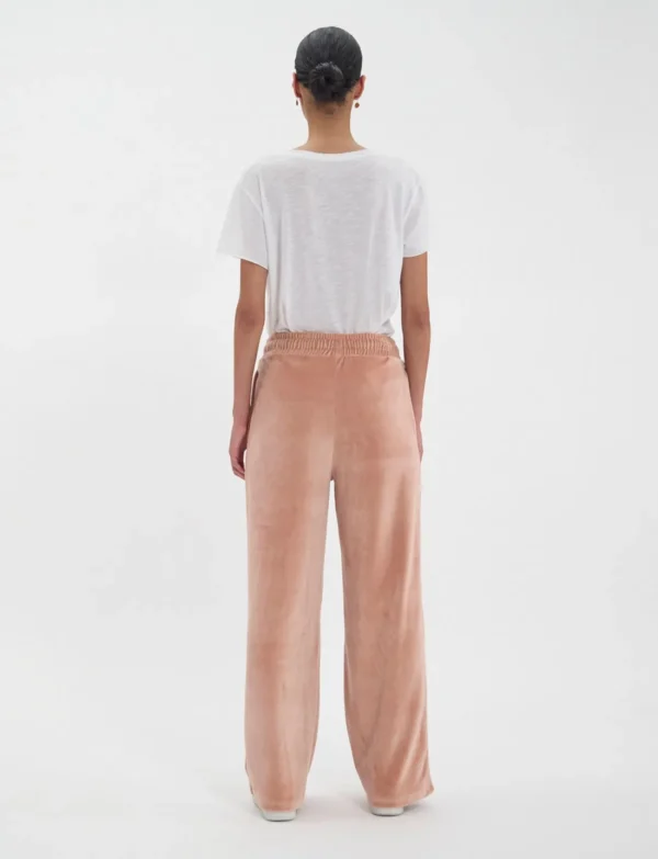 Clearance Ines de la Fressange Paris Britney jogging bottoms in powder pink smooth velvet