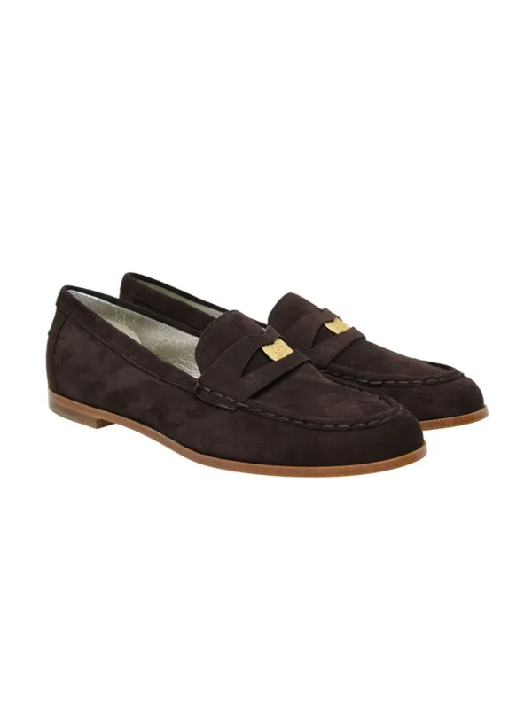 Online Ines de la Fressange Paris Brown suede loafer