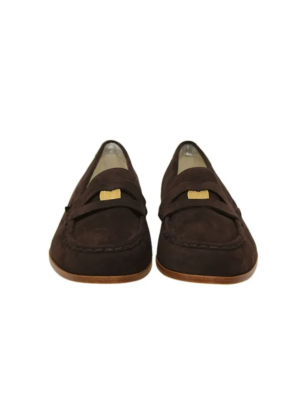 Online Ines de la Fressange Paris Brown suede loafer