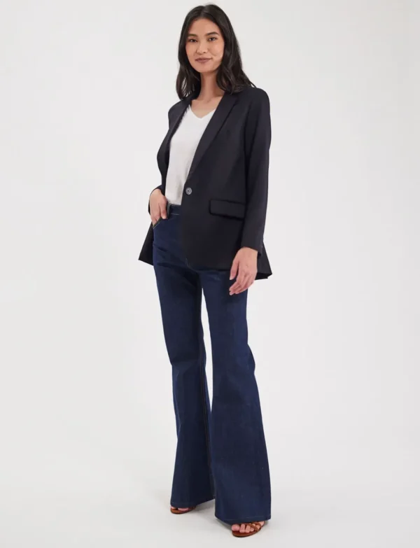 Flash Sale Ines de la Fressange Paris Bruna dark blue wool jacket