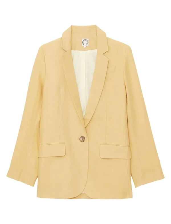 Cheap Ines de la Fressange Paris Bruna jacket in yellow linen