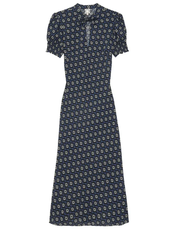 Discount Ines de la Fressange Paris Cerise blue print dress