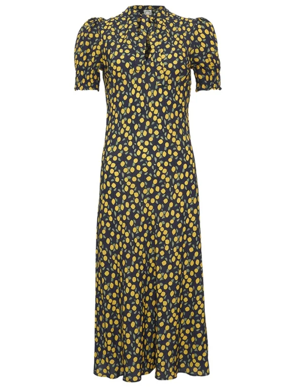 Flash Sale Ines de la Fressange Paris Cerise Lemon-Navy print dress