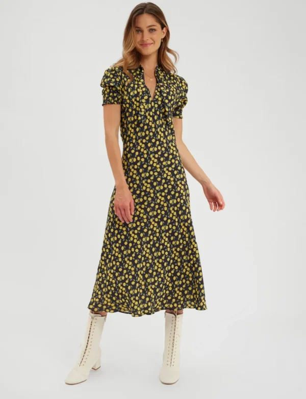 Flash Sale Ines de la Fressange Paris Cerise Lemon-Navy print dress