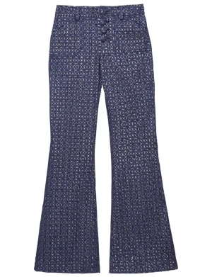 Outlet Ines de la Fressange Paris Charlotte navy blue print pants