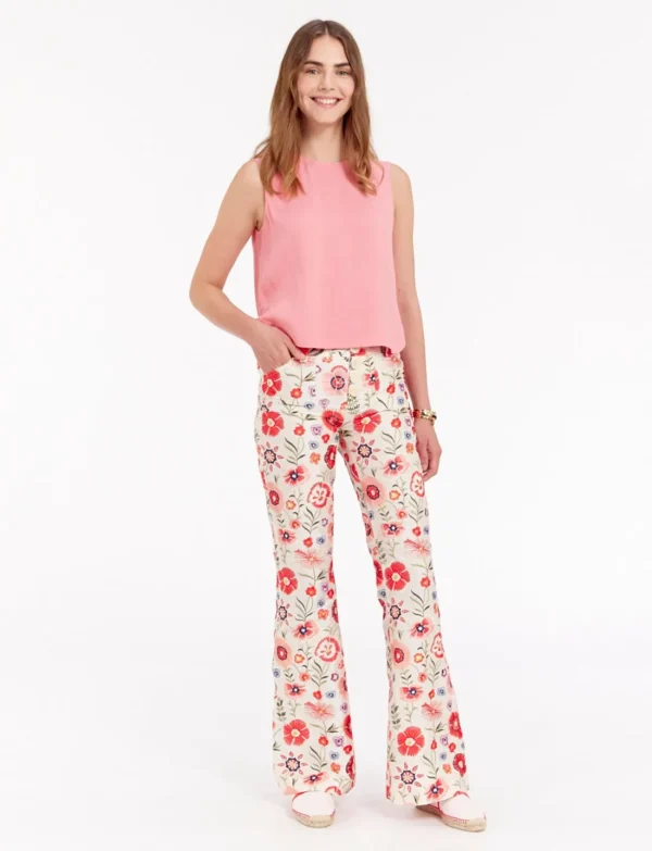 Best Ines de la Fressange Paris Charlotte pants ecru embroidered