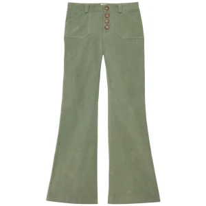 Best Sale Ines de la Fressange Paris Charlotte pants in almond green smooth velvet