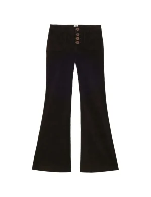 Cheap Ines de la Fressange Paris Charlotte pants in brown milleraie velvet